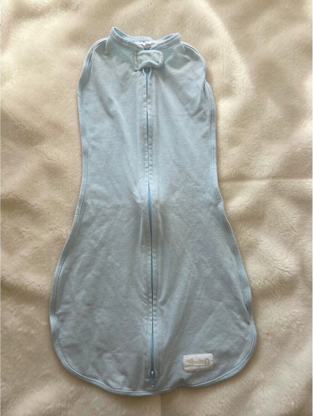 Woombie Zip-Up Stretch Baby Sleep Sack Heather Blue
